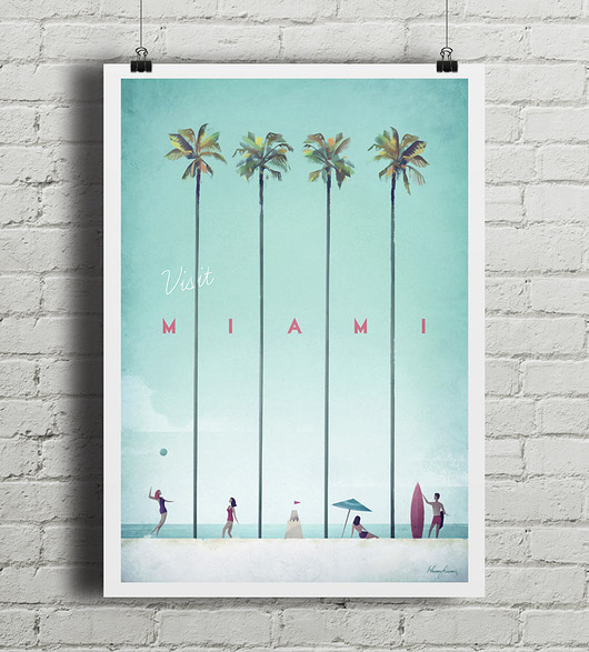 Miami - vintage plakat A3 minimalmill