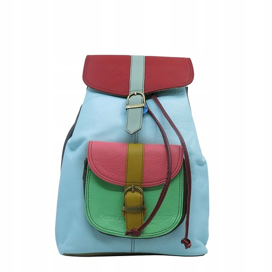 plecaki Plecak damski kolorowy skórzany regulowane szelki pojemny OLIVKA