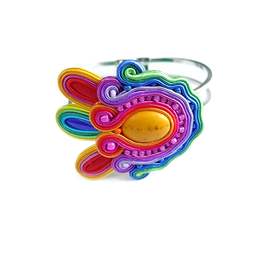 Tęczowa bransoletka soutache Mró Soutache