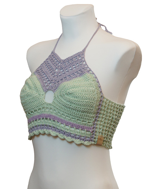 topy damskie Top / bralet na szydełku na lato ze 100 procent bawelny rozmiar S/M