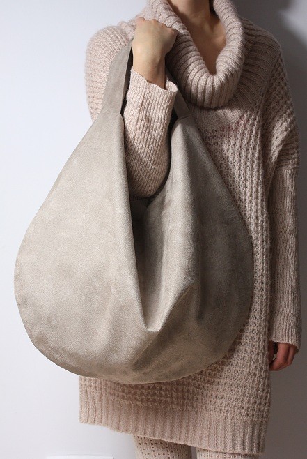 Camelowa Torba hobo XL romantic podszewka Zuzia Górska
