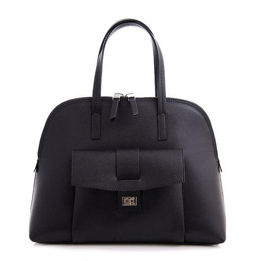 Torba skórzana z odpinanym długim paskiem BLACK Vera Bags