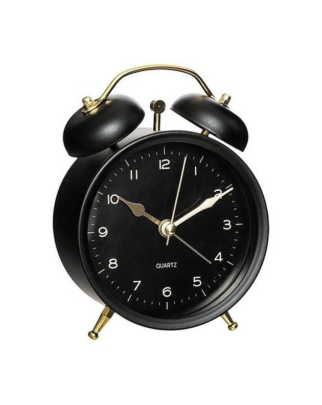 zegary Zegar Stołowy Budzik Mate Czarny