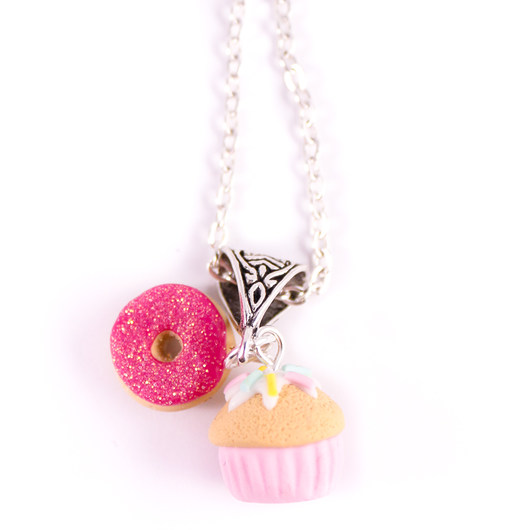 Muffin i pączek naszyjnik dla dziewczynki Lemon Lovely