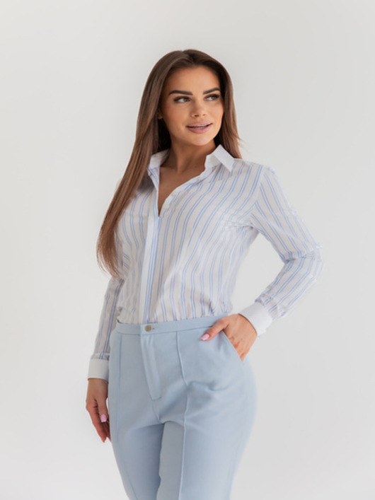 bluzki z długim rękawem damskie Slim womens shirt white ginny