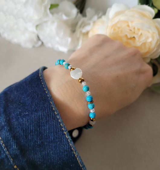 bransoletki z kamieni naturalnych OPTYMIZM- Z serduszkiem polecana podróżnikom