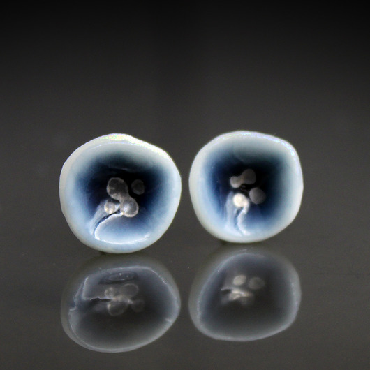 kolczyki ceramiczne Drobinki 11mm /stal chirurgiczna/