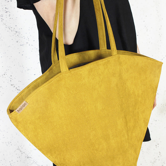 Shelly bag torba musztardowa nubuk wodoodporny hairoo