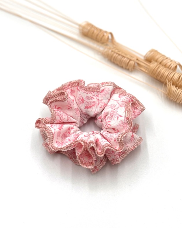 gumki do włosów Scrunchie Falbana Róż