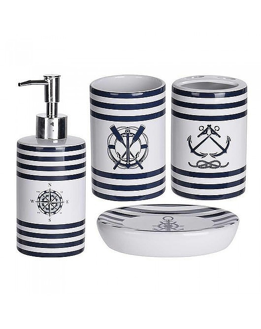 dodatki - łazienka - różne Komplet Łazienkowy Zestaw Łazienkowy Ceramiczny Il Mare