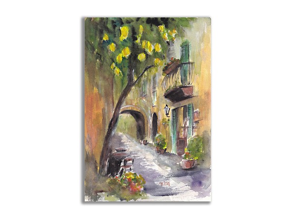 grafiki i ilustracje Akwarela ręcznie malowana oryginalna "Włochy"