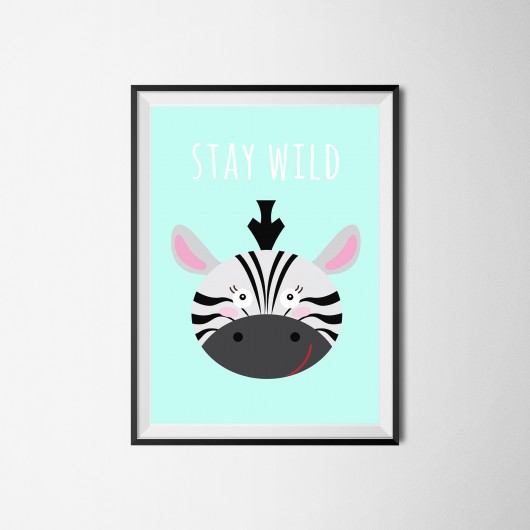 Plakat skandynawski zebra myscandi