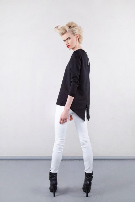 bluzki - inne Bluza - frak basic czarny