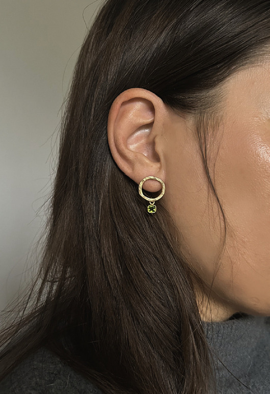 kolczyki pozłacane Kolczyki Plates Green - srebro 925 pokryte 24k złotem