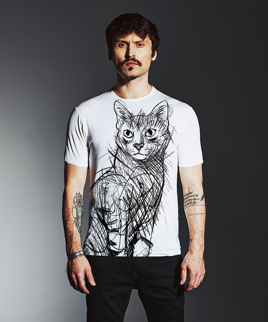 t-shirty męskie Alley no.2 Cat Men's T-shirt white