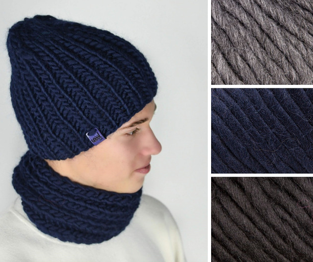 czapki i kapelusze męskie Męska czapka wełniana handmade