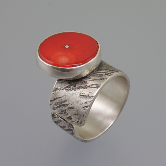 pierścionki srebrne Pierścionek Z koralem 