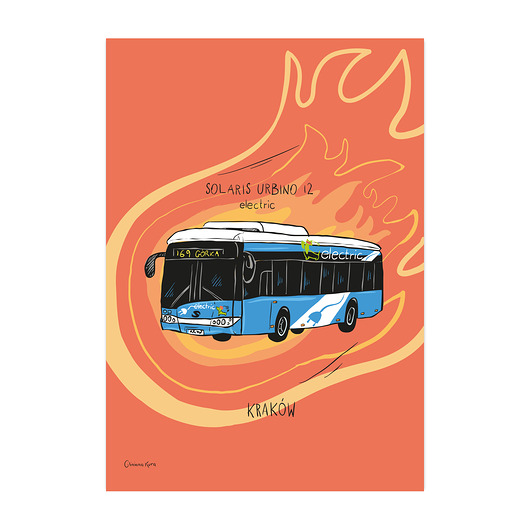 plakaty Plakat A4 Kraków Autobus Solaris Urbino 12 electric