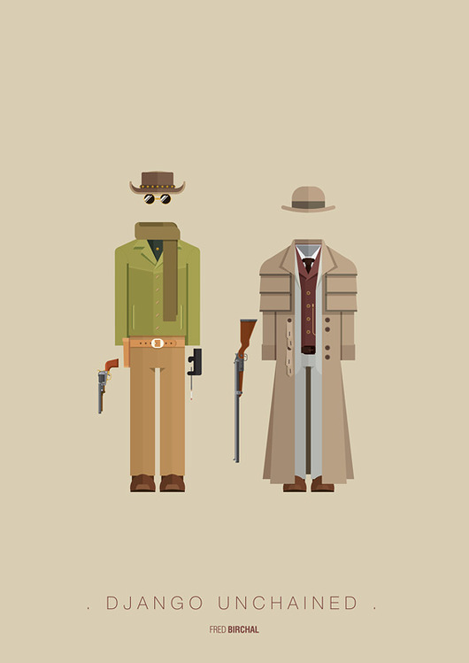 Django Unchained  - plakat 50x70 cm minimalmill