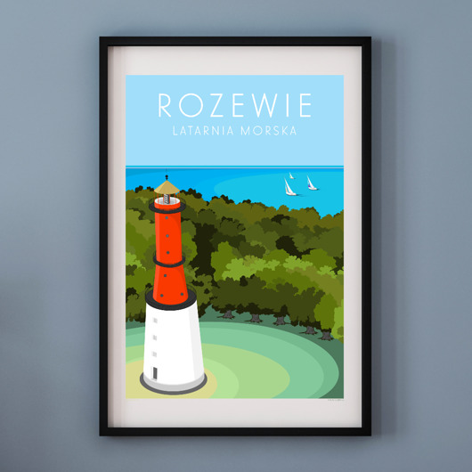 Plakat ROZEWIE LATARNIA MORSKA A2 A. W. WIĘCKIEWICZ