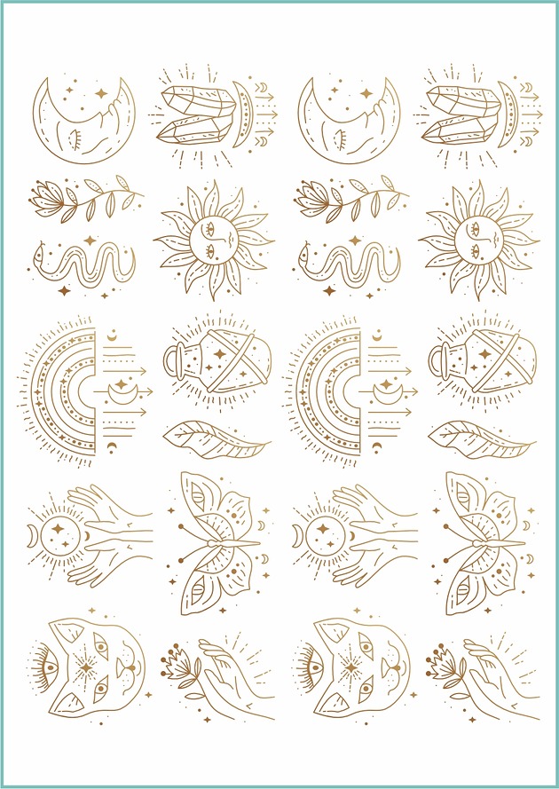 tatuaże zmywalne, tymczasowe Tatuaż tymczasowy "Magiczne boho symbole"