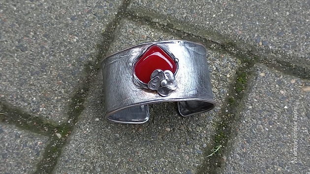 bransoletki wire wrapping Czerwień - bransoletka regulowana