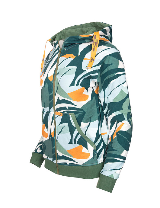 bluza z kapturem damska Bluza rozpinana "Iguasu" z oliwką - unisex