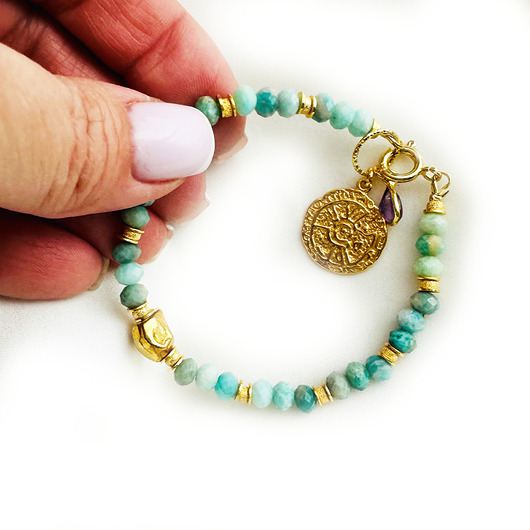 bransoletki z kamieni naturalnych BŁOGOŚĆ 1- Bransoletka AMAZONIT, kamienie naturalne