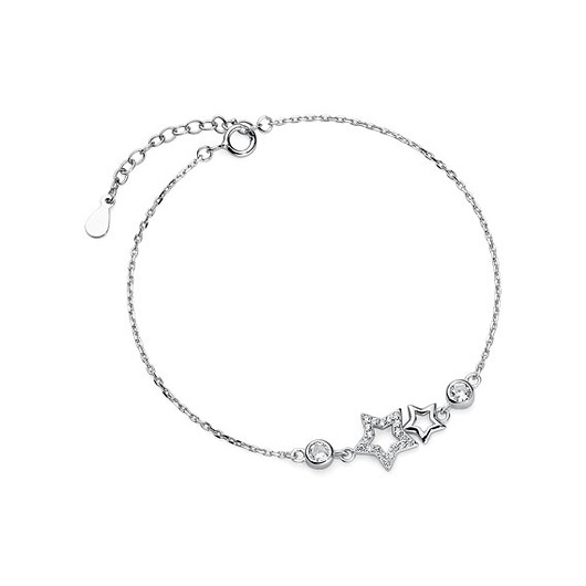 bransoletki srebrne Bransoletka z gwiazdkami i cyrkoniami