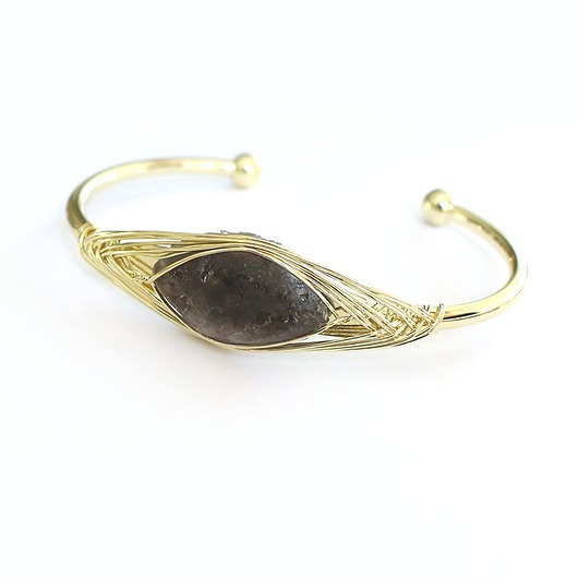 bransoletki wire wrapping Kwarc dymny - równowaga