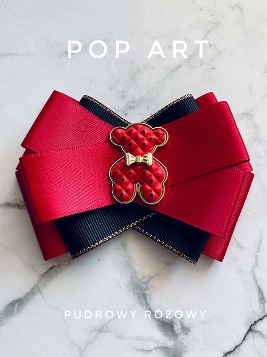 broszki Modowa Brosza z czerwonym  MISIEM Nowość