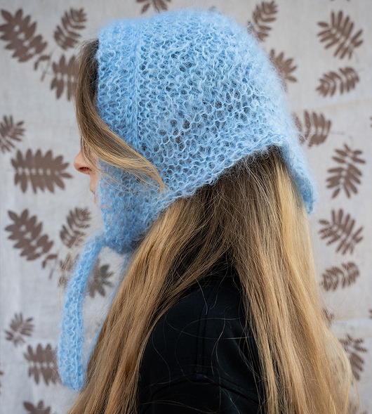 czapki damskie Babuszka błękit nieba