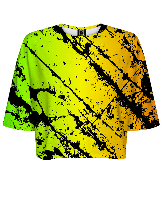 t-shirt damskie DR.CROW T-shirt Krótki CROP Marble Gradient
