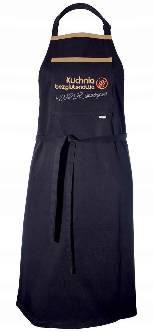 fartuchy kuchenne Fartuch Kuchenny CZARNY haftowany bawełniany Kuchnia Bezglutenowa PREZENT