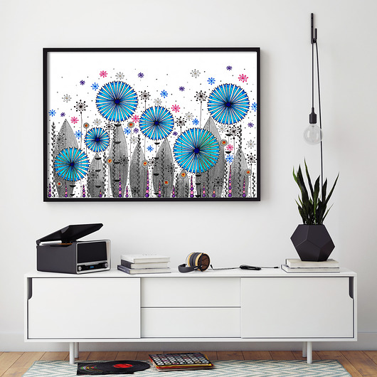 Łąka szara 50x70cm Malgorzata Domanska
