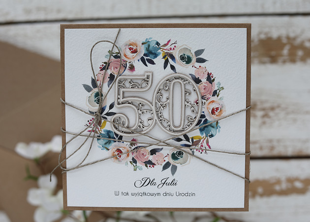 kartki scrapbooking Kartka na 50 urodziny
