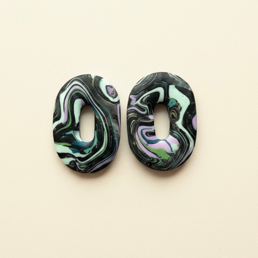kolczyki z masy plastycznej Kolczyki Midnight Mint