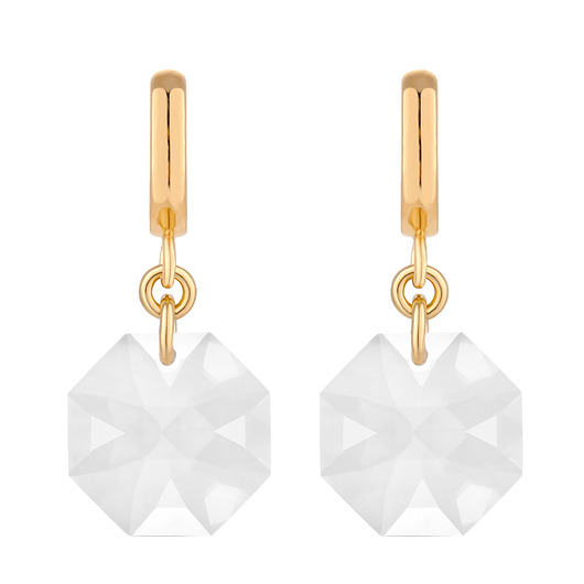 kolczyki pozłacane Złote kolczyki z bezbarwnymi kryształami SWAROVSKI CRYSTAL