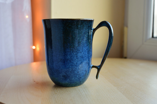 KUBEK CERAMICZNY NIEBIESKI 300 ML Ceramika Ciepliki