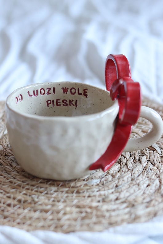 kubki Kubek Ręcznie Robony, Prezent Dla Psiary, Kubek Ceramika