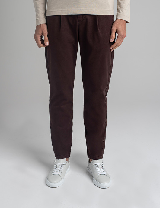 spodnie męskie Męskie spodnie casual montieri bordowe comfort fit