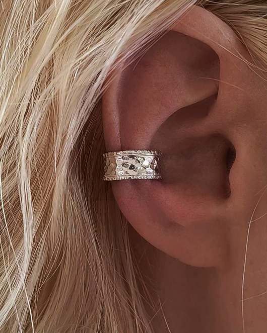 nausznice Nausznica  WILD srebro 925 fakturowane