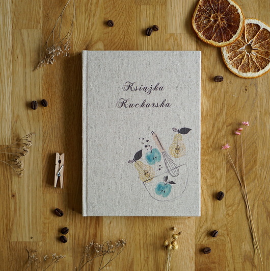 notatniki i albumy Przepiśnik   Książka kucharska  Lniana