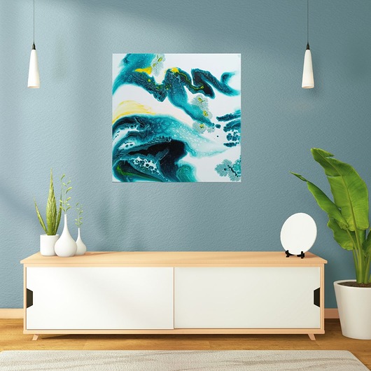 obrazy Laguna ręcznie malowana abstrakcja 60x60 cm
