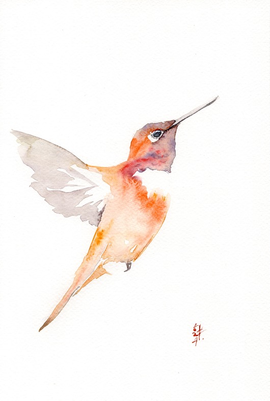 obrazy Oryginalna akwarela. Koliber