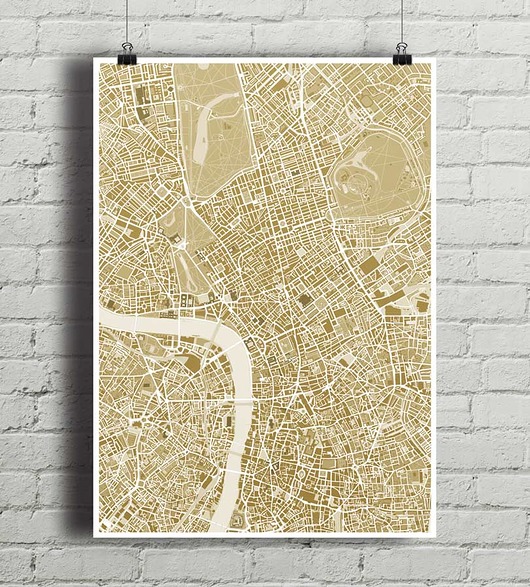London - plakat kartograficzny minimalmill