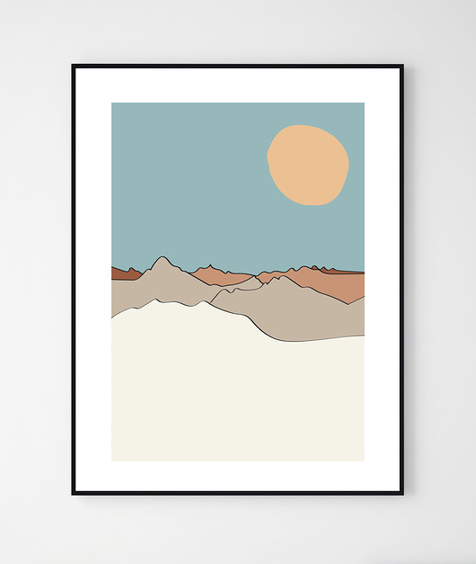 Plakat z motywem natury GÓRY/No.1 Szare Kropki
