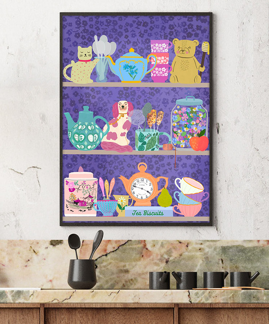 plakaty Półka miłośnika herbaty - plakat fine art