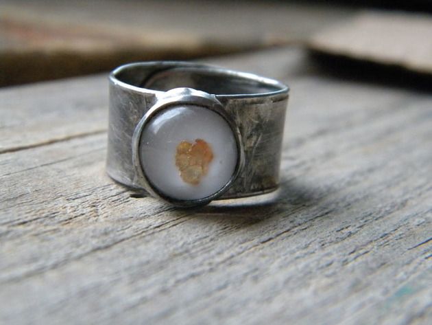 pierścionki srebrne Roman Ancient Ring ;) złota plamka