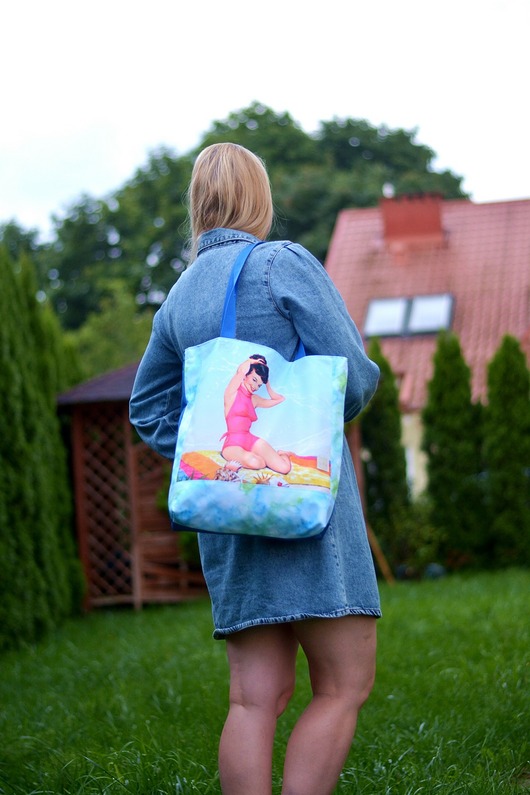 torby na ramię Torba shopper na zakupy wodoodporna shopperka pin up